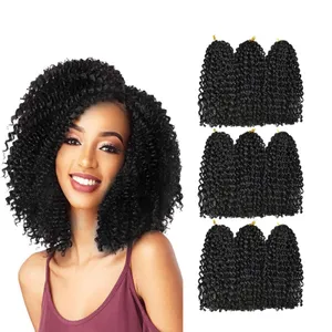 8" Marley Braids hair Ombre Synthetic Braiding Hair Extensions Crochet Marlybob Jerry Curl Jamaican Hair LS05