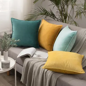 Cushion/Decorative Pillow Nordic Thick Velvet Throw Cover Home Decorative Cushion For Sofa Bed Couch Modern Solid Color Square Case