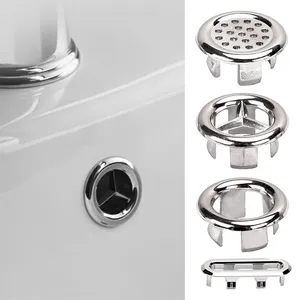 Toilet Supplies Tub Sink Round Ring Overflow Spare Cover Plastic Silver Plated Neatly Trimmed Bathroom Ceramic Basin Inventory Wholesale