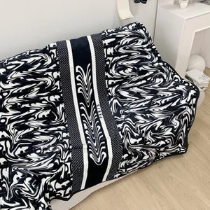 Luxury Autumn Winter Skin-Friendly blankets Letter Sofa Bed Nap Soft And Warm Four Seasons Blanket