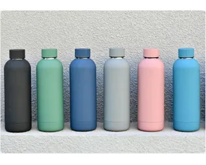 Cup 17oz 500ml Flask Sports Water Bottle Double Walled Stainless Steel Vacuum Insulated Mugs Travel Thermos Custom Matte Colors 0428