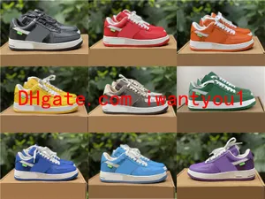 Authentic Flower 1 Low Shoes White Black Yellow Red Orange Blue Green Purple Brown Outdoor Sports Sneakers Trainer With Box Size 38-46
