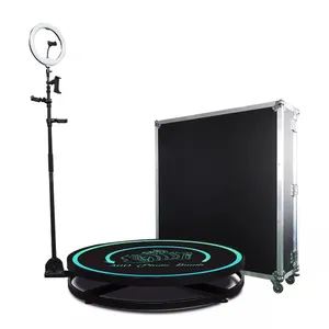 360 Photo Booth Price Camera Wedding Event Laptop 100cm 40 Inch with Flight Case 68CM 80CM 100 CM 115 CM Spin Photobooth Machine