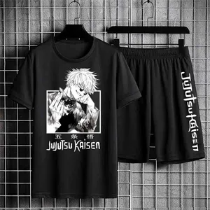 Jujutsu Kaisen T shirt Set Casual Shorts Anime Men s Sets Print Short Sleeve T shirts Tracksuit Sweatpants Summer Clothing 220621