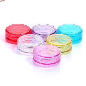 100pcs 2g Multi-color Empty Plastic Cosmetic Makeup Jar Pots Transparent Sample Bottles Eyeshadow Cream Lip Balm Storage Boxhigh q242Q