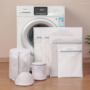 7Pcs/set Zippered Mesh Laundry Wash Bags Foldable Lingerie Bra Socks Underwear Washing Machine Clothes Net Bag