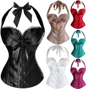 New Sexy Women Waist Trainer Corset Body Shapewear Bustier Cincher Halter Corselet Corpete overbust Steampunk Gothic Pretty Y200706