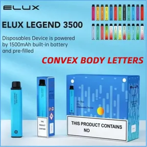 Authentic Elux Legend 3500 Vape Disposable E Cigarette CONVEX BODY 2% Strength 17colors REAL 1500mAh Battery 10ml Pre Filled Cartridge Pod Device Kit Geek Elf Bar 5000