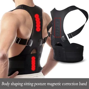 Posture Corrector Magnetic Therapy Clavicle Back Straightener Shoulder Support Brace Lumbar Belt Correction Adjustable Men Women 220812