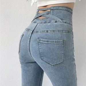 ZOENOVA Skinny Pencil Jeans Four Buttons Vintage High Waist Women Slim Stretch Denim Pants Tight Trousers Women's Pants 220624