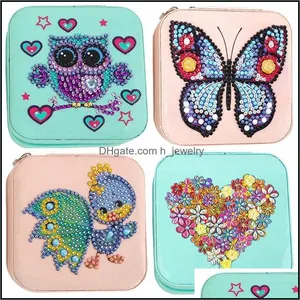 Jewelry Pouches Bags Packaging Display Diy 5D Mosaic Rhinestone Storage Box Special Shape Diamond Resin Painting Kit Organize Case Holder