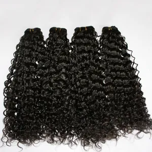 Super quality Indian Curly Virgin Hair Weaving weft 100% Raw Asian Deep wave Human Hair Bundles