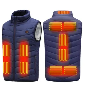 4/9/11 Places Heated Vest Men Women USB Heated Jacket Heating Vest Thermal Hunting Vest Clothing Cold Winter Heating Jackets 220516