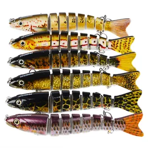 K1635 12cm 19g Fishing Lure for Bass Trout Multi Jointed Swimbaits Slow Sinking Bionic Swimming Freshwater Saltwater Lifelike Fishing Lures Kit 3pcs/Kit