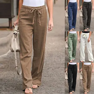 est Cotton Linen Pants Women Elegant Trousers Lady Formal Pants Plus Size S-3XL Famous Brand Design Cotton Trousers