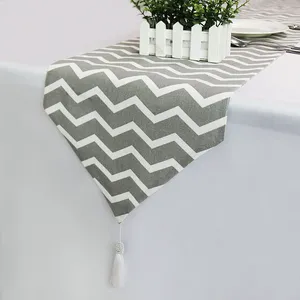 1pcs High Quality Cotton Linen Table Runner Striped Modern Table Decoration For Home Party Wedding Christmas Decorations