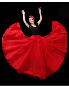 Stage Wear 2022 Adult Female Chiffon Flamenco Dance Long Skirt Spanish Dancing Performance Costume Women Classic Gypsy Belly Dress