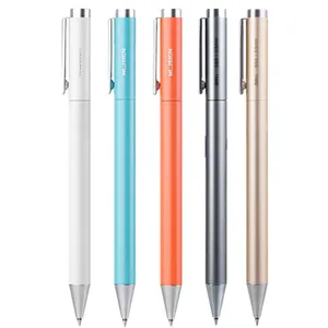 Deli Metal Gel Pen Rollerball Caneta Ballpoint 0.5MM Signing Pens for Office Students Business Stationary Supplies 5 Colors