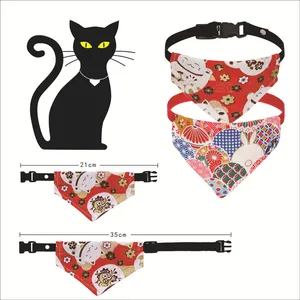 cat scarf Adjustable Triangular Bandage Pet Cat Supplies Washable Bandana Collar Bibs Neck Decor Birthday Party Dress Up