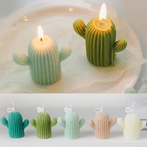 Creative cactus candle Hand-made soybean wax For Home Decor Po Props DIY Candle Birthday Gift Souvenir SN4517