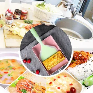 Silicone Kitchen Ware Cooking Utensils Spatula Beef Meat Egg Scraper Wide Pizza Cooking Tools Shovel Non-stick Spatulas RRE13601