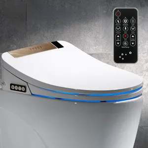 LCD 3 Color Intelligent Toilet Seat Elongated Electric Bidet Cover Smart Bidet Heating Sits Led Light Wc F3