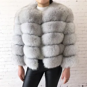 High quality 100% real fur coat female winter fashion warm leather natural fur coat sleeve short jacket 201112