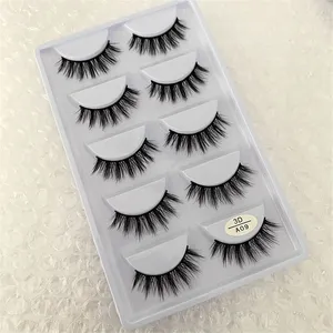 5 pair natural false eyelashes Extension light weight wholesale Faux Mink lashes daily Wispy Durable eyelash