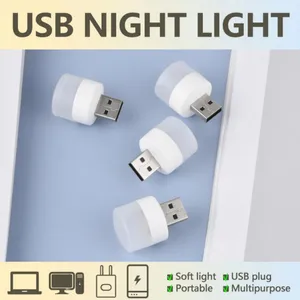 Portable LED Light Mini Night Light USB Plug Lamp Computer Mobile Power Charging Small Book Lamps Eye Protection Reading Lights