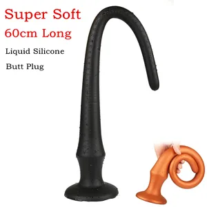 Super Soft 60cm Long Huge Vagina Anal Dildo Anus Expander sexy Toys For Women Man G Spot Butt Plug Male Prostate Massager