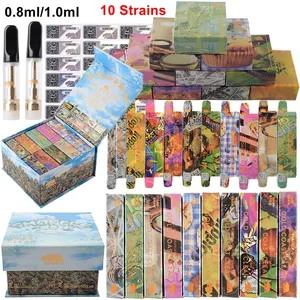 Newest Smokers Club GOLD COAST CLEAR GCC 0.8ml 1.0ml Atomizers 10 Strains Available Vape Cartridges Packaging Empty Vaporizer 510 Thread Glass Thick Oil E Cigarettes