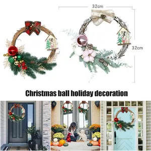 Christmas Decorations Navidad Artificial Wreath Colorful Beautiful Wall Window Door For Front Party Decor PendantChristmas