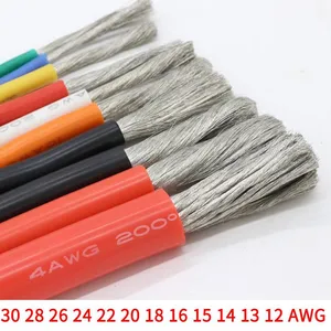 Other Lighting Accessories 1M/5M 30 28 26 24 22 20 18 16 15 14 13 12 AWG Heat-resistant Cable Ultra Soft Silicone Wire Copper Flexible High