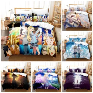 Your Lie In April Themed 3D Printed Custom Bedding Set Polyester Home Textiles Twin Queen Size 2 3Pcs Duvet Cover Sets Adult Kids Universal quilt cover with pillowcase