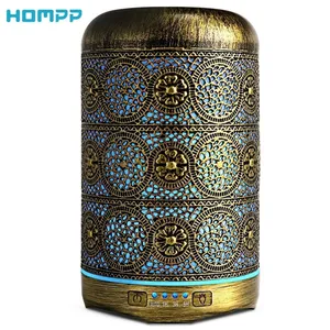 Other Home Garden Mesin Aromaterapi Logam 260Ml Penyebar Minyak Esensial Pelembap Udara 7 Warna Lampu Malam Mati Otomatis Pengatur Waktu Kantor Kamar Tidur 220829