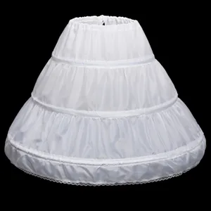 Girls Crinoline Petticoats Underskirt 3 Hoops TUTU Puffy Short Bridal Slip Kid Rope Waist Bridal Party Platform Accessories