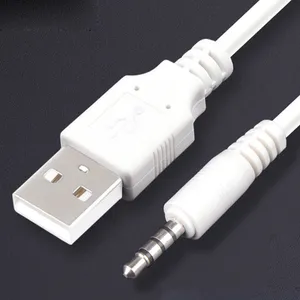 3.5mm AUX Audio Jack To USB 2.0 Male Charge Cable Adapter Cord For Car MP3 Phone
