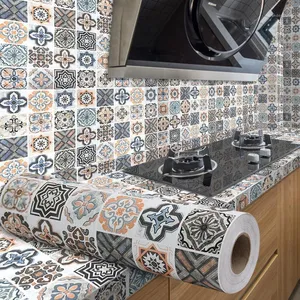 Wallpapers Self-Adhesive Bathroom Floor Stickers Kitchen Oil Proof Tile Decor Waterproof Non-Slip Thick Wear-Resistant Wallpaper