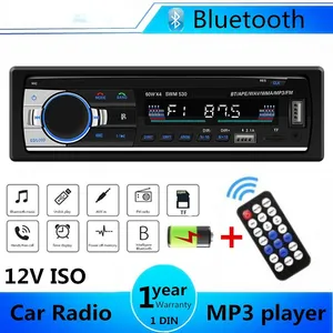 Car Radio Bluetooth Stereo MP3 Player FM Audio Receiver Support Phone Charging with Remote Control USB/TF Card In Dash AUX Input JSD 530