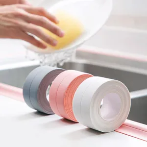 Wall Stickers Bathroom Shower Sink Bath Sealing Strip Tape White PVC Self Adhesive Waterproof Sticker For KitchenWall