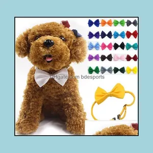 Wholesale 100Pcs/Lot Pet Headdress Dog Neck Tie Bow Cat Grooming Supplies Mticolor Drop Delivery 2021 Apparel Home Garden 53Lgi