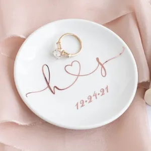 Personalized Holder Engagement Gift Birthday Custom Wedding Ring Dish Bridal Show Bachelorette Favor 220707