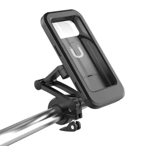 Adjustable Waterproof IPX6 Motorcycle Bicycle Phone Holder Bike Handlebar Magnet Stand Case Mobile Rotatable Bracket Bag GPS Mount