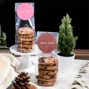 50pcs Transparent Cookies Plastic Bags Chocolate Dessert Nougat Candy Snack For Birthday Wedding Party Packing