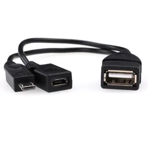 2 in 1 OTG Connector Adapter Micro USB Host Power Y Splitter to Micro 5Pin Male Female Cable For Android Phone Accessories