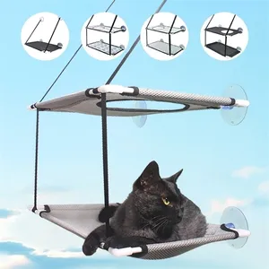 Cat Hammock Suction Cup Windowsill Comfortable Summer Breathable Mesh Double Hanging Beds Pet 220323
