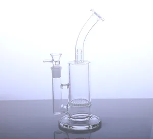 10 Inch Clear hookah Glass bubbler bong smoking pipe with Honeycomb and splash guard Oil dab rig SG-03