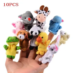 Baby Plush Toy Cartoon Animal Family Finger Puppet Role Play Tell Story Cloth Doll Educational Toys For Children Kids