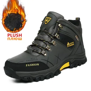 Brand Men Winter Snow Boots Waterproof Leather Sneakers Super Warm Men's Boots Outdoor Male Hiking Boots Work Shoes 220411