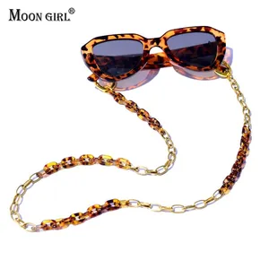 Sunglasses Cases & Bags Stainless Steel Acrylic Glasses Chain Mask Holder Strap Lanyard Fashion Reading Eyeglasses Women Neck ChainSunglasse